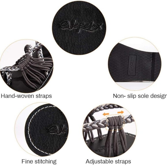 Everelax Women's Flat Sandals Strappy Sandals - Picture 3 of 5